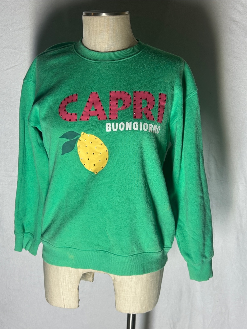 Vintage Havana Green Capri Buongiorno Graphic Sweatshirt